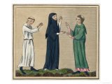 Two Monks Meet a Nun Giclee Print