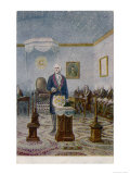 George Washington President of the USA Presides at the Altar of His Lodge Lámina giclée George Washington President of the USA Presides at the Altar of His Lodge Lámina giclée