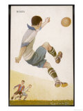 Player Clears the Ball in an Acrobatic Manner Reproduction procédé giclée