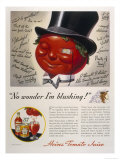 Advertisement for Heinz Tomato Juice Featuring a Very Red Faced Man with a Monacle - Giclee Baskı