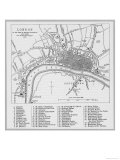 Map of London at the Time of Queen Elizabeth I Giclee Print