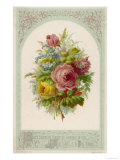 Decorative Arrangement of Roses with Other Flowers Reproduction procédé giclée