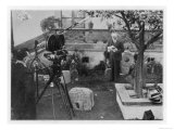 Leon Trotsky Russian Revolutionary Statesmen Giving a Film Interview Lámina giclée