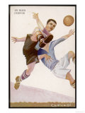 Defender Successfully Clears the Ball out of Danger Giclée-Druck