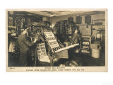 Rotary Bill Machines Printing off Copies of the Evening News to Celebrate the 10000th Edition Giclée-Druck