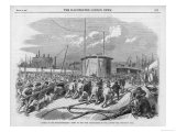 Naval Warship Launched at Millwall on the Thames Giclee Print