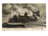 Reims Cathedral is Set on Fire by the Germans Giclee Print