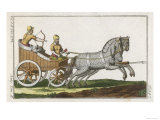 Warrior Shoots His Bow from the Rear Seat of an Ancient Syrian War Chariot Giclee Print