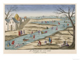 Sledging Skating, and Falling, on the Glaciere at Gentilly Outside Paris Giclee Print