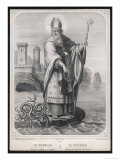 Saint Patrick He Drives the Snakes out of Ireland Giclee Print