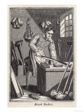 The Brush Maker Making Hair Brushes Carpet Brooms and Mops Giclee Print The Brush Maker Making Hair Brushes Carpet Brooms and Mops Giclee Print