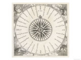 French Compass "Rose" Including the Four Winds Giclee Print