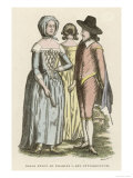An English Man and Two Women of the Mid-17th Century Giclée-Druck