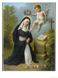 Santa Rosa di Lima Displays a Luminous Glow, a Phenomenon Reported of Many Religious Figures Giclée-tryk