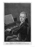Wolfgang Amadeus Mozart the Austrian Composer at the Age of Eleven Seen at the Keyboard Giclee Print