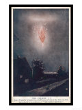Super-Zeppelin is Brought Down in Flames Over Potters Bar Giclee Print