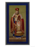 Russian Orthodox Priest Clutching the Bible in One Hand Blesses the Congregation with the Other Giclee Print