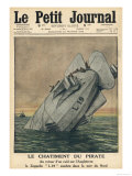 Survivors from Zeppelin L19 Cling to Its Tail after Their Airship was Shot Down Over the North Sea Giclee Print