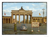 Berlin Divided: The Brandenburg Gate Stands Isolated Between East and West Berlin Giclee Print