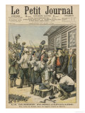 Russia-Japan War: The Russian Army Accepts Convicts from Siberian Prisons Lámina giclée