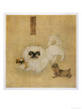 White Pekingese Dog and Puppies as Depicted in an Imperial Dog Book Giclee Print