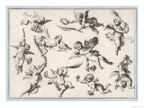 Selection of Cherubs in Various Positions Giclee Print