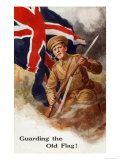 Tommy Guards the Flag with Bayonet in Hand and Pipe in Mouth! Giclee Print