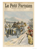 Russian General Kuropatkin Pays His Front-Line Troops a Pre-Christmas Visit in His Automobile Lámina giclée