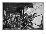The Interior of a Zeppelin in the Course of a Bombing Raid on England Giclee Print