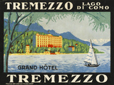The Label for the Grand Hotel at Tremezzo on Lake Como reproduction procédé giclée