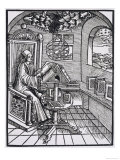 Scholar with an Interest in Astronomy Reading in His Study Giclee Print