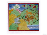 The Jackal and the Tiger the Tiger and the Monkey Approach the Jackal's Den Giclee Print