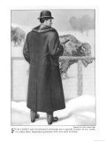 Back View of an American Fur- Line and Fur-Trimmed Overcoat with Pocket Flaps and Back Vent Giclee Print