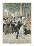 Jolly Berliners Celebrate a Wedding on Roller-Skates Giclee Print Jolly Berliners Celebrate a Wedding on Roller-Skates Giclee Print