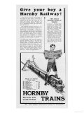 An Advertisement for Hornby Model Train Sets Giclee Print