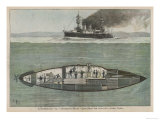 The Gustave Zede, One of the World's First Successful Submarines Performing Giclée-Druck