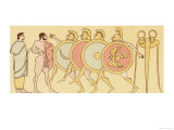 Ancient Greeks Race While Running in Armour and Carrying a Shield Giclee Print