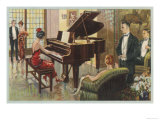 Wurlitzer Piano in Home Giclee Print
