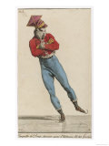 An Elegant Parisian Fellow Skates Smoothly Along with His Arms Folded Giclee Print