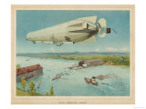 Zeppelin LZ-4 She Makes Her Trial Flights Over the Bodensee Giclee Print