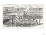 Crowd of Interested Spectators Come to Watch the Trial of a Steam Plough Giclee Print