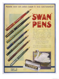 Selection of Swan Pens for You to Give Your Friends Giclee Print