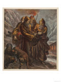 Traveller on the Pass of Saint Bernard is Saved by Dogs and Monks Giclee Print
