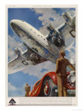 An Armstrong Whitworth "Ensign" of Imperial Airways Takes Off Reproduction procédé giclée