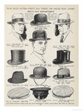 A Variety of Men's Hats Giclée-Druck