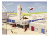 Motor Factory with Provision for Helicopters to Land on the Roof Giclee Print