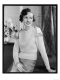 Hand-Knitted Jumper in a Lacy Stitch with Round Neck Line and 3 Button Fastening Giclee Print