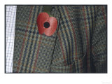 Remembrance Poppy on the Lapel of a Tweed Jacket Giclee Print