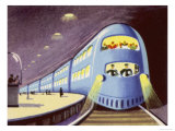 Transcontinental Metro, Travelling Underground Between Continents Giclee Print Transcontinental Metro, Travelling Underground Between Continents Giclee Print