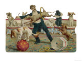 Dogs Jump Through a Hoop at the Paris Hippodrome Lámina giclée Dogs Jump Through a Hoop at the Paris Hippodrome Lámina giclée